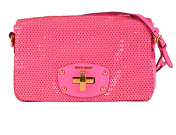 Sequin Crossbody, Leather, Pink, 165, S/DB, 2*